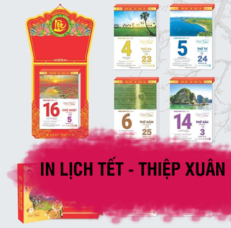 In lịch tết - thiệp xuân